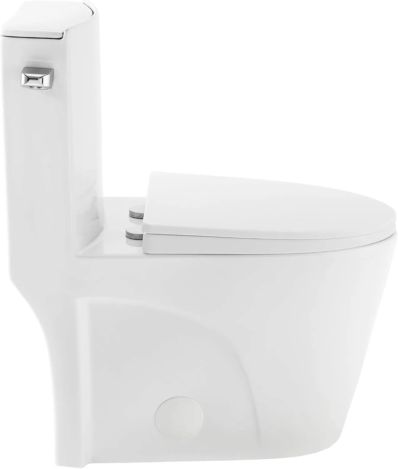 Swiss Madison Well Made Forever SM-1T254, St. Tropez One Piece Toilet Dual Tornado Flush 1.1/1.6 GPF with Soft Closing Seat, Comfort Height, Glossy White