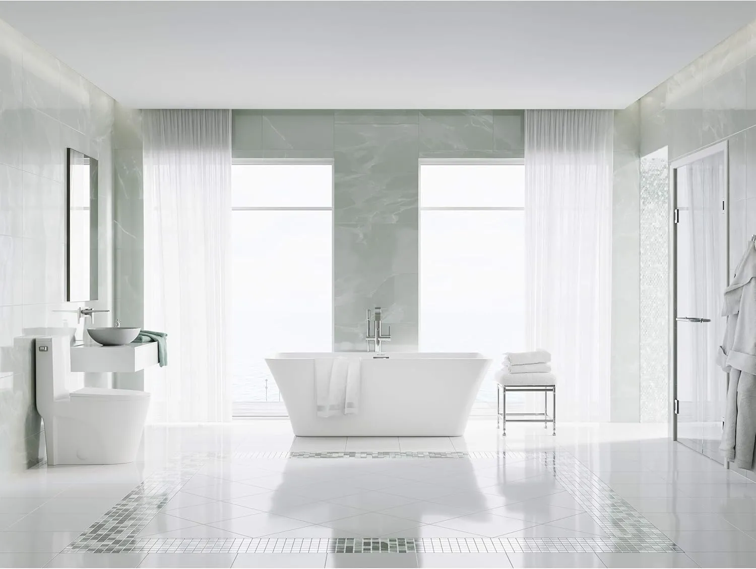 Swiss Madison Well Made Forever SM-1T254, St. Tropez One Piece Toilet Dual Tornado Flush 1.1/1.6 GPF with Soft Closing Seat, Comfort Height, Glossy White