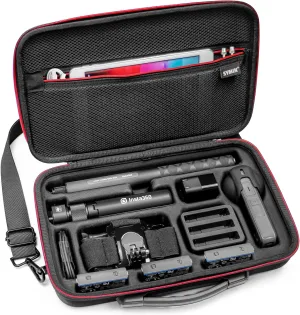 SYMIK S320-X Carrying Case for Insta360 X4 X5, Anti-water Splash, Anti-shock Compact Travel Bag w/Shoulder Strap, Handy Handle & Pocket, Protective Storage Nylon Case for Insta 360 X4 X5 Accessories