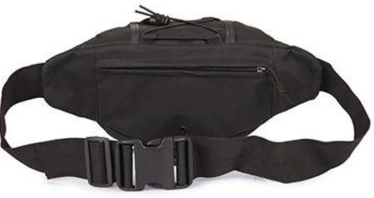 Tactical Fanny Pack Military Black Waist Bag Pack Hip Bum EDC Bag with Adjustable Strap for Camping Hiking Hunting (Black J6504 Techtical)