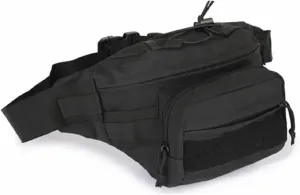 Tactical Fanny Pack Military Black Waist Bag Pack Hip Bum EDC Bag with Adjustable Strap for Camping Hiking Hunting (Black J6504 Techtical)