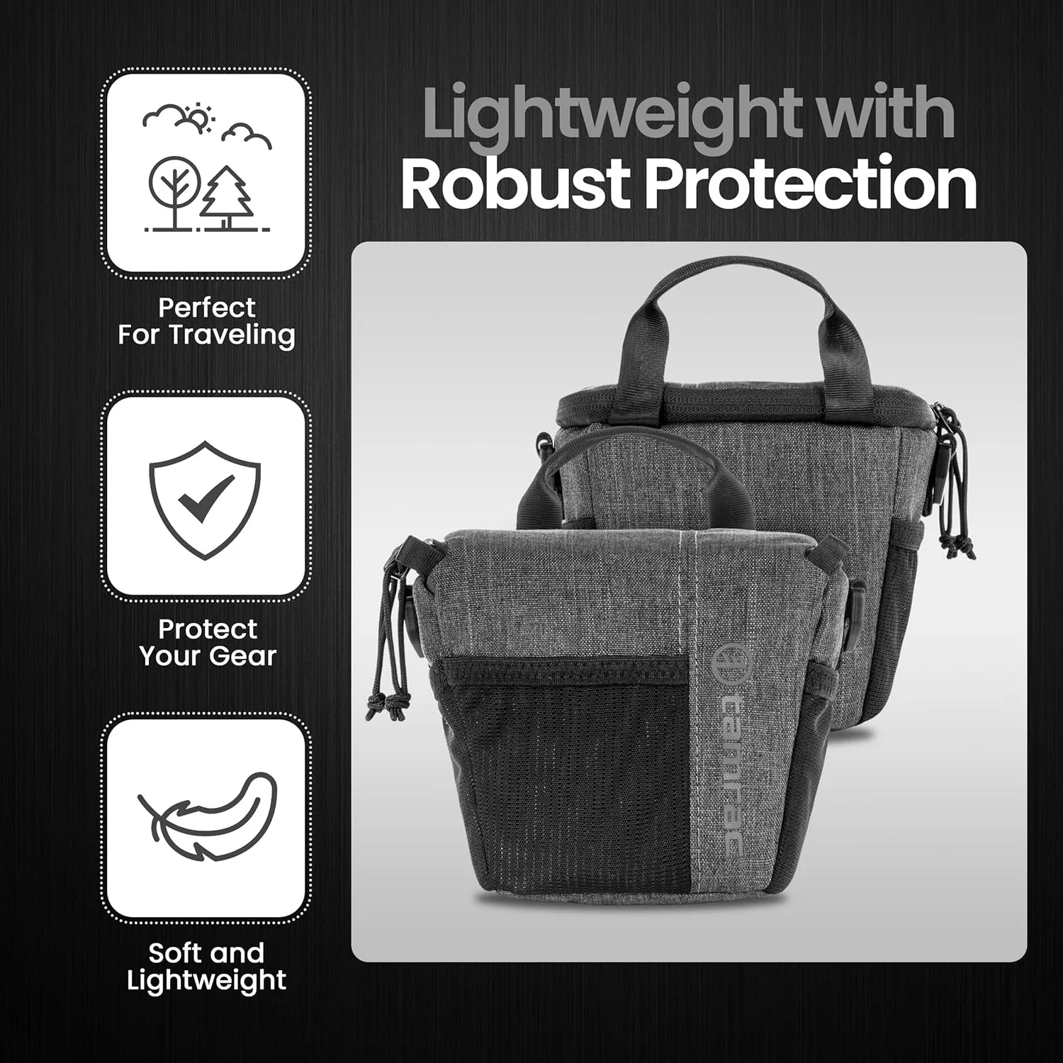 Tamrac Tradewind Zoom 1.4 Camera Bag for Photographers, Camera Case for Photography Accessories, Compact Camera Shoulder Bag for DSLR and Mirrorless Cameras, Crossbody Camera Bag – Dark Grey