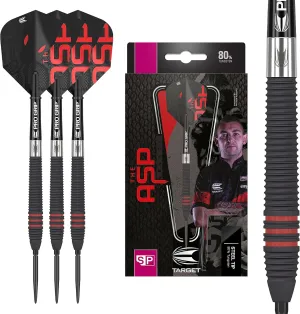 TARGET Darts Nathan Aspinall The Asp Black 80% Tungsten Swiss Point Steel Tip Darts Set