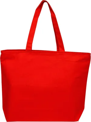 TBF Heavy Canvas Large Tote Bag with Zippered Closure for Beach, Grocery Shopping, Travel Bags