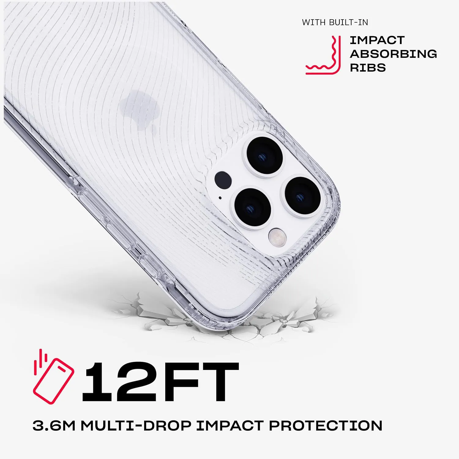 Tech21 EvoSparkle for iPhone 16 Pro Compatible with MagSafe - Impact Protection Case - in Zen Clear