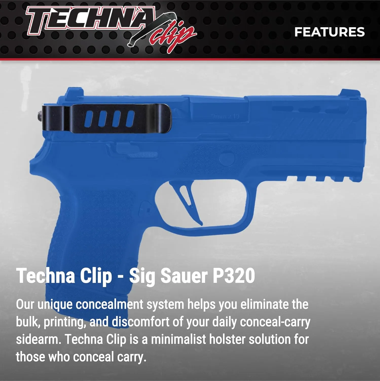 Techna Clip Concealment System for SIG SAUER Pistols - Durable High-Carbon Spring Steel Gun Clip w/Teflon Coat 1500 - Easy-to-Install Gun Holster Clip (Black)