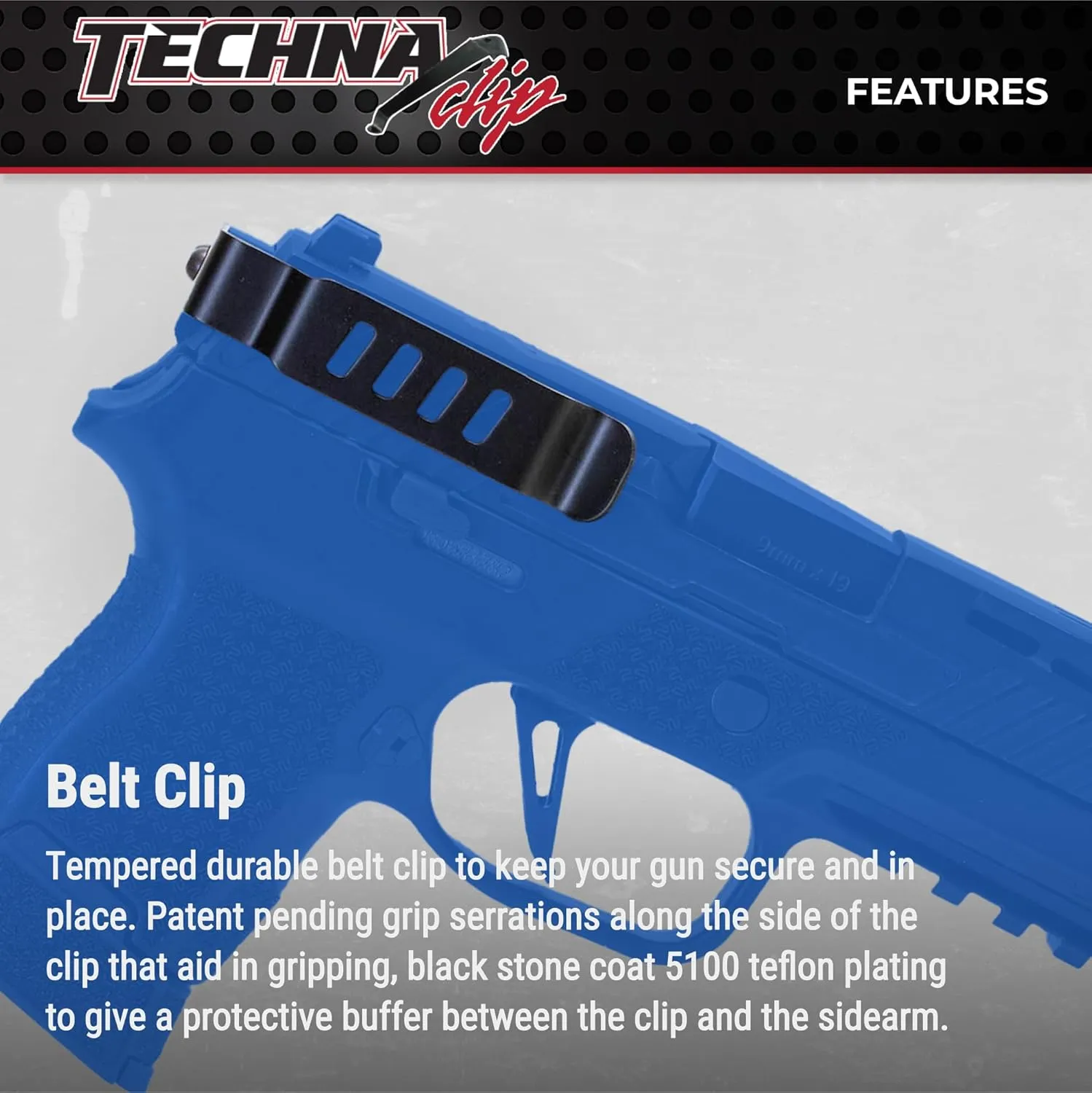Techna Clip Concealment System for SIG SAUER Pistols - Durable High-Carbon Spring Steel Gun Clip w/Teflon Coat 1500 - Easy-to-Install Gun Holster Clip (Black)