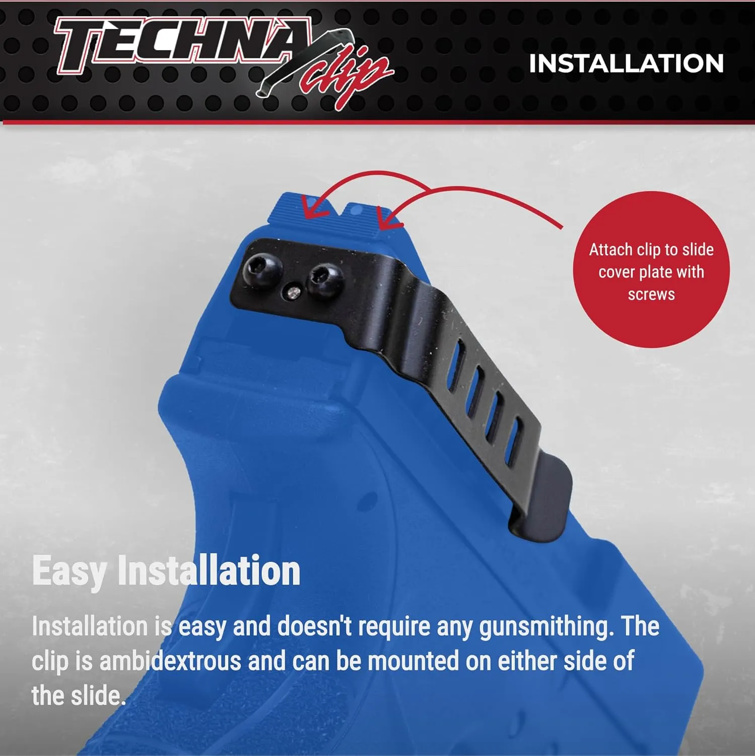Techna Clip Concealment System for Springfield Armory Models - Durable High-Carbon Spring Steel Gun Clip w/Teflon Coat 1500 - Easy-to-Install Gun Holster Clip (Black)