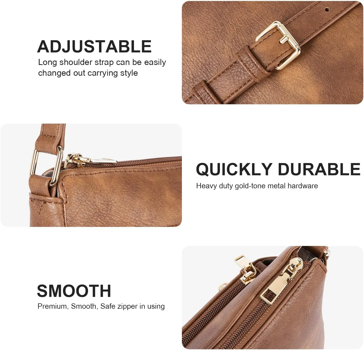 Telena Crossbody Bags for Women, Leather Cross body Purse With Adjustable Strap