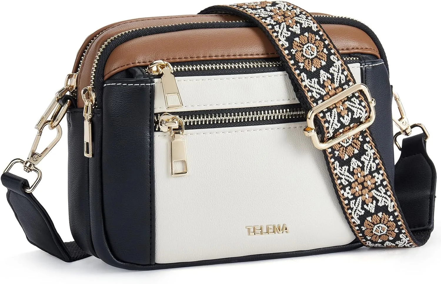 Telena Crossbody Purse for Women Small Crossbody Bags Trendy Vegan Leather with Adjustable Shoulder Strap
