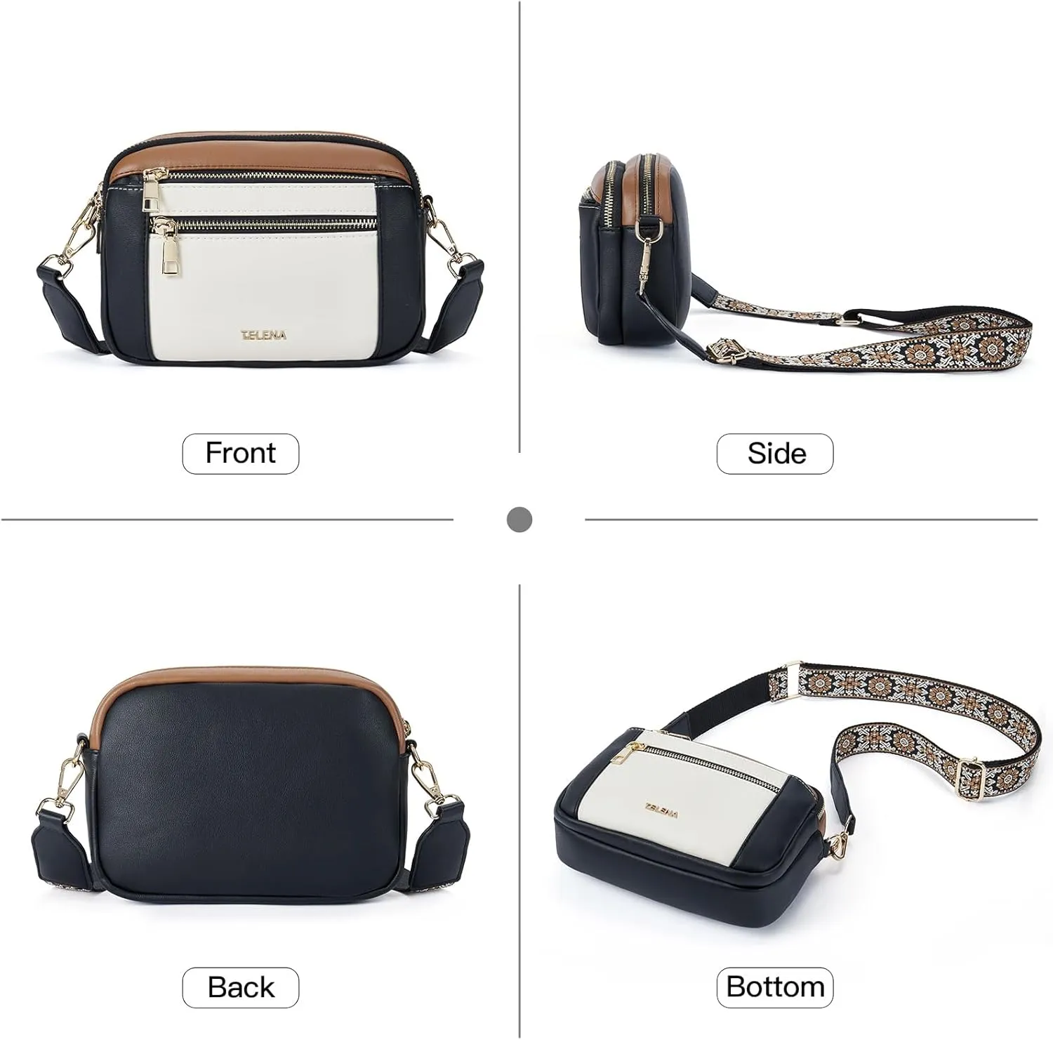 Telena Crossbody Purse for Women Small Crossbody Bags Trendy Vegan Leather with Adjustable Shoulder Strap