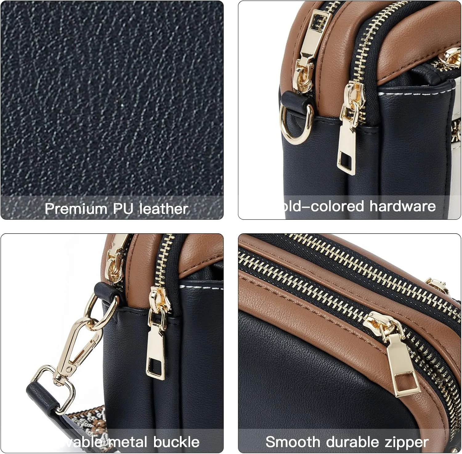 Telena Crossbody Purse for Women Small Crossbody Bags Trendy Vegan Leather with Adjustable Shoulder Strap