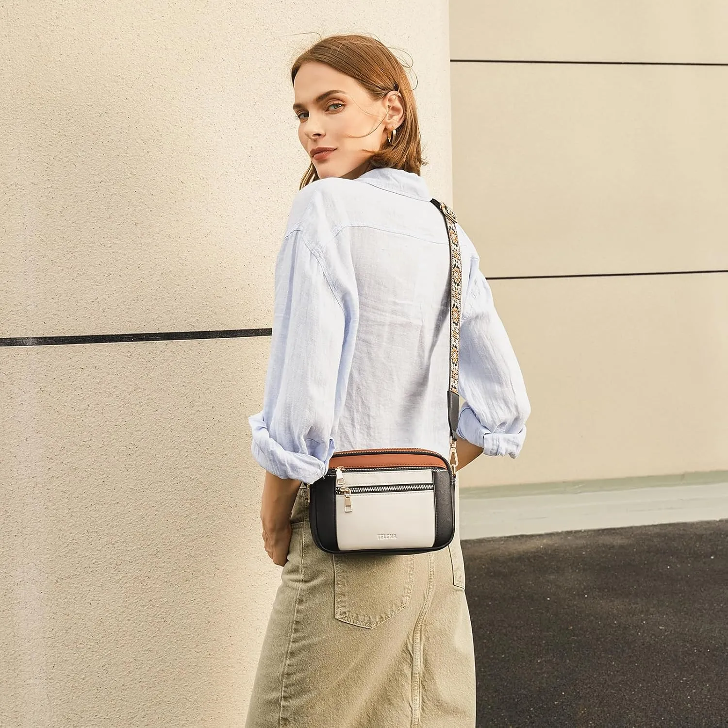 Telena Crossbody Purse for Women Small Crossbody Bags Trendy Vegan Leather with Adjustable Shoulder Strap