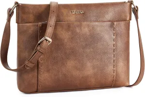 Telena Crossbody Purses for Women Leather Crossbody Bags Shoulder Handbags with Adjustable Strap Brown