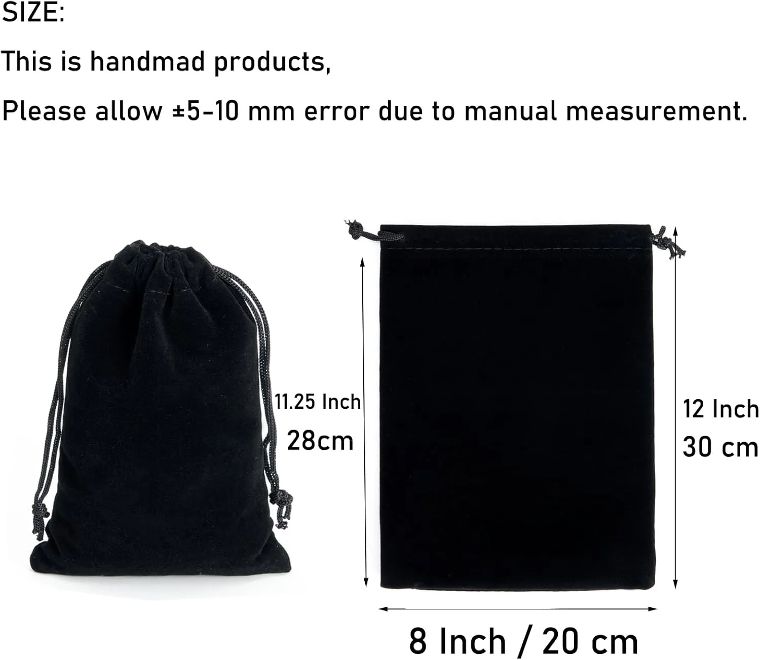Tendwarm 20 Pcs 8x12 Inches Velvet Drawstring Bags Jewelry Pouches Candy Bags Christmas Wedding Favors