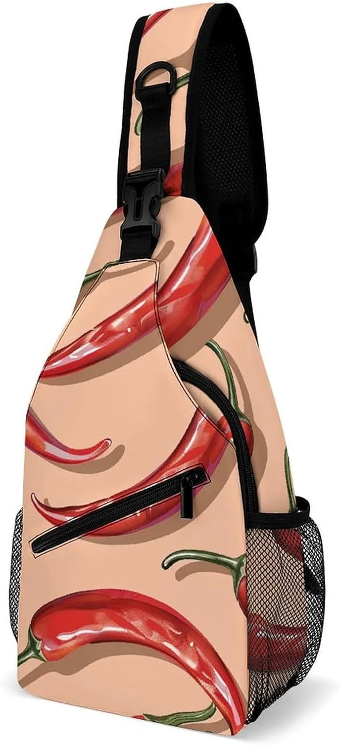 The Fish Are Swimming Around Sling Bag Lightweight Crossbody Chest Pack Travel Shoulder Bag with Adjustable Strap