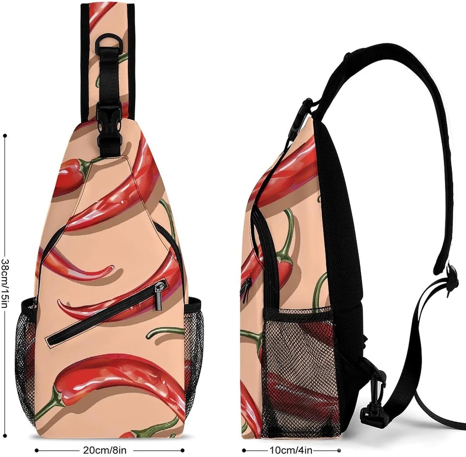 The Fish Are Swimming Around Sling Bag Lightweight Crossbody Chest Pack Travel Shoulder Bag with Adjustable Strap