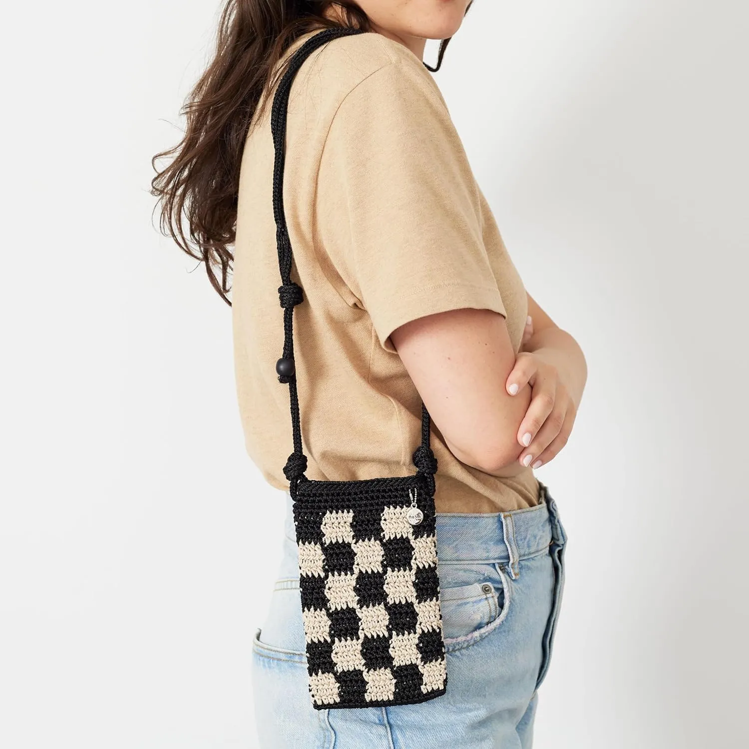 The Sak Josie Mini Crossbody in Crochet with Adjustable Strap