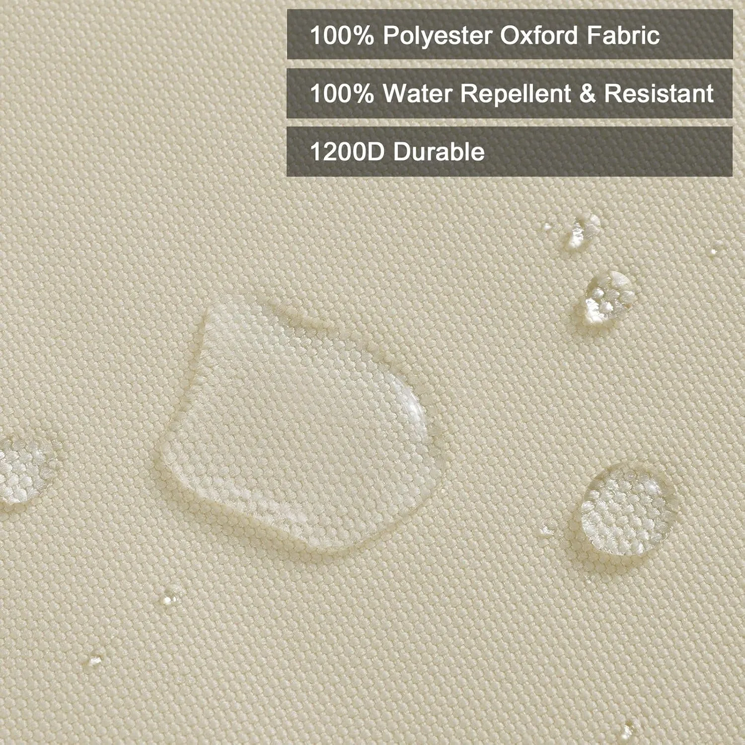 Thickened Waterproof Canvas Fabric by The Yard 1200D 58" W Outdoor Upholstery Material Heavy Duty Cordura Fabric Water Resistant Sewing Material for Chair Patio Cushion Purse Bag 1 Yard Ivory