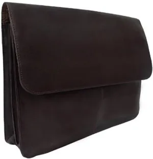 Three-Section Flap Portfolio, Chocolate, One Size