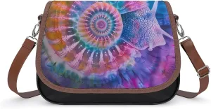 Tie Dye Snail Shell Crossbody Bags for Women Fashion Purse Shoulder Bag Handbags with Adjustable Strap