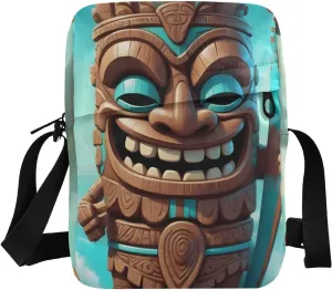 Tiki Surfing Sling Bag, Small Crossbody Purse with Adjustable Strap 6.6×2.5×9.4 IN