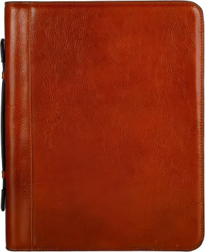 Time Resistance Leather Portfolio – Document Bag with Carry Handle – Tablet Size Case Made in Italy