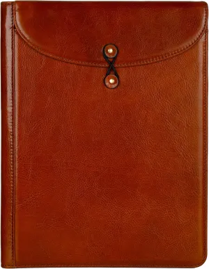 Time Resistance Leather Portolio - Full-Grain Leather Portfolio – Document Briefcase Made in Italy – Tablet size bag