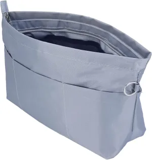 Time Wing Handbag Tote Purse Organizer Insert Bag Liner Shaper Divider Zipper 11 Pockets Compartments Medium Grey