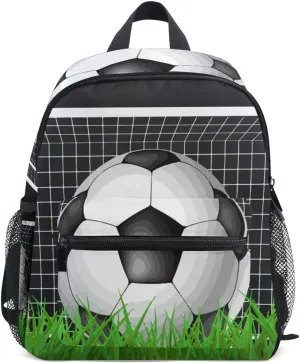 Toddler Backpack for Kindergarten Preschool Soccer Box On Green Grass Kids Bag