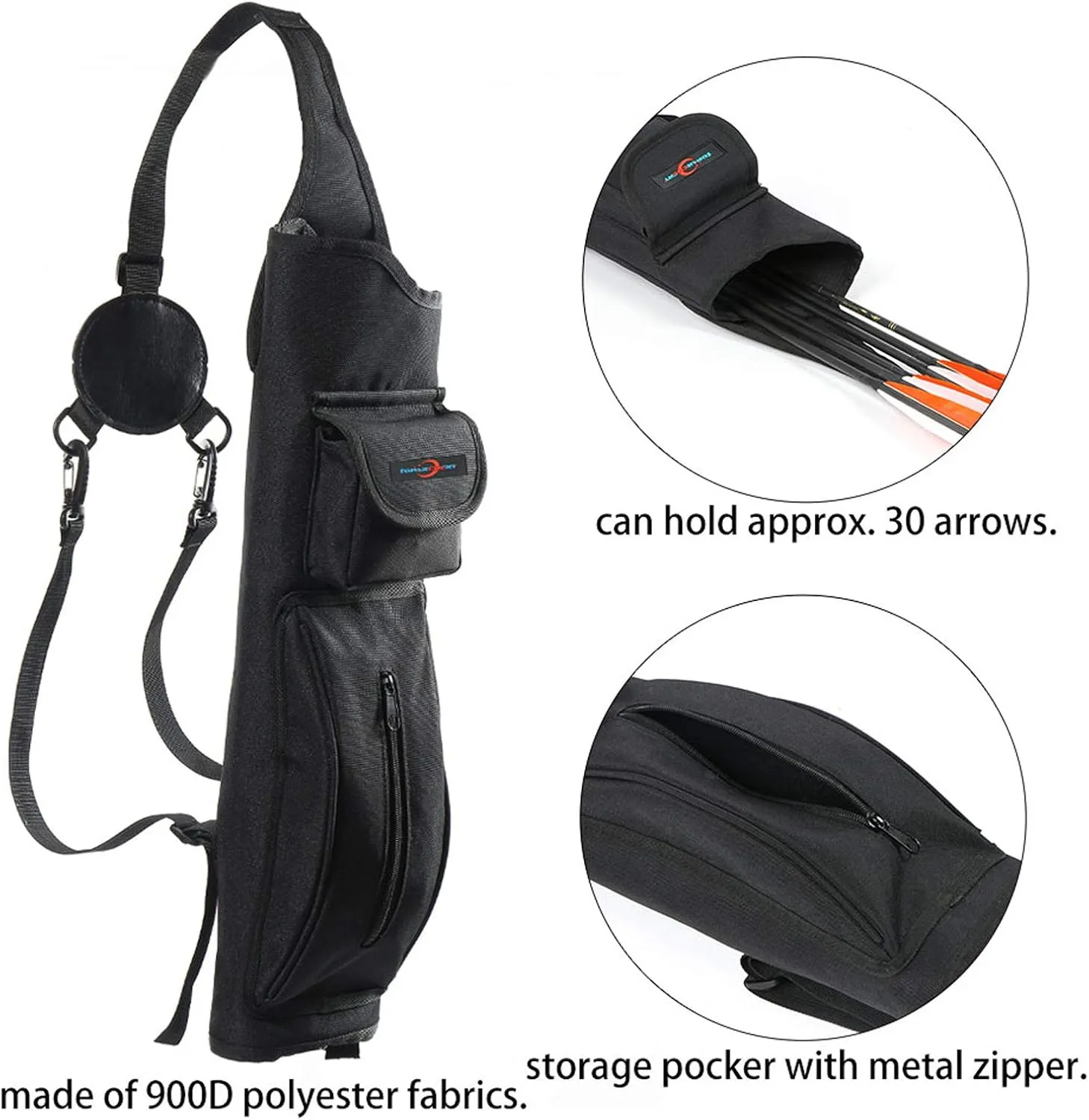 TOPARCHERY Archery 60" Takedown Hunting Recurve Bow and Arrow Set for Adults Practice Competition Longbow Kit 30-50lbs with 6pcs Arrows Right Hand Black