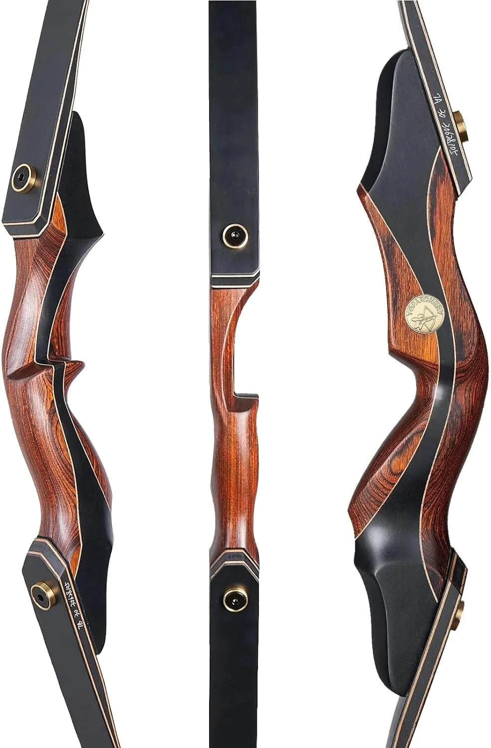 TOPARCHERY Archery 60" Takedown Hunting Recurve Bow and Arrow Set for Adults Practice Competition Longbow Kit 30-50lbs with 6pcs Arrows Right Hand Black