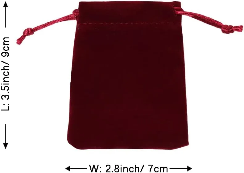 TopTie Custom 50 PCS Velvet Gift Wrap Bags with Drawstrings, 2.8"x3.6" Logo Print Jewelry Pouches for Wedding Favors