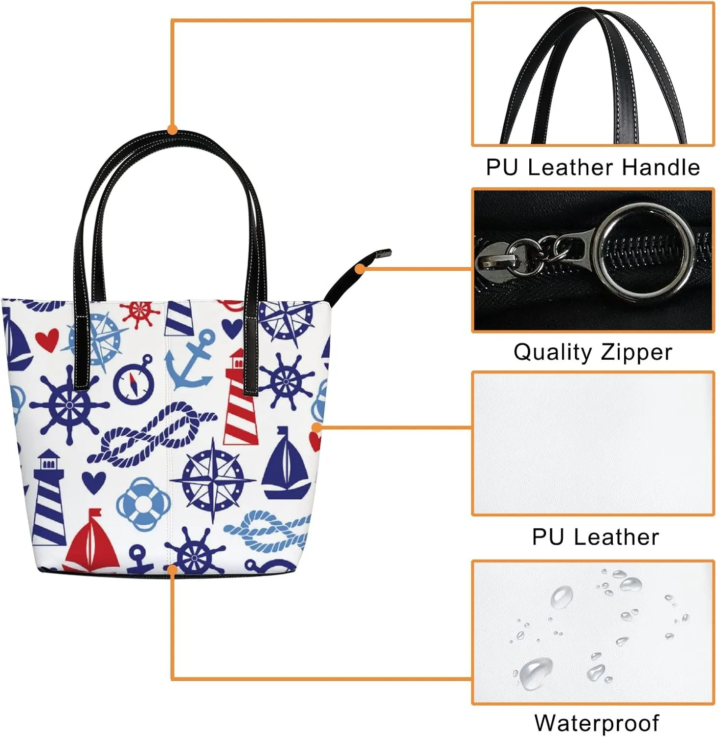 Tote Bag for Women Leather Handbags Women's Handbags Work Coach Handbags Tote Bag with Zipper.