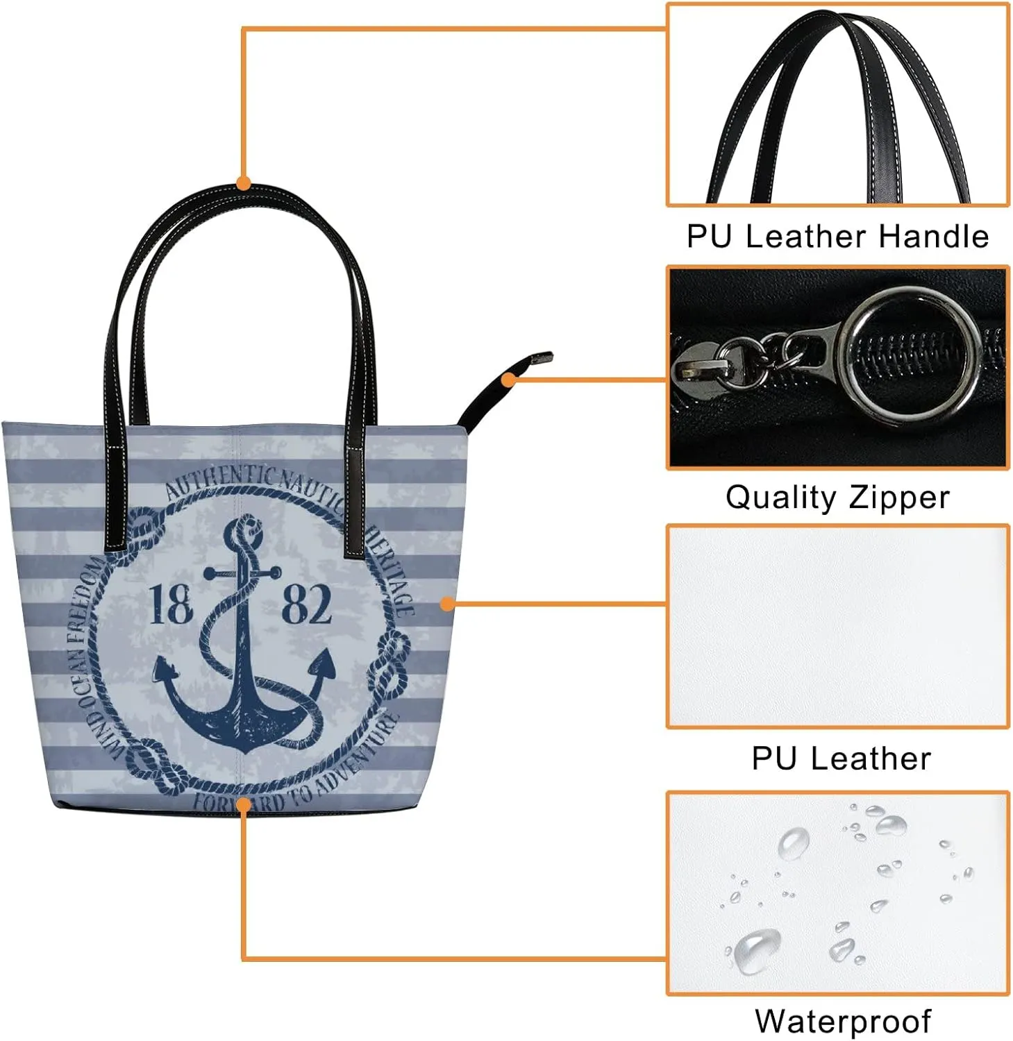 Tote Bag for Women Leather Handbags Women's Handbags Work Coach Handbags Tote Bag with Zipper.