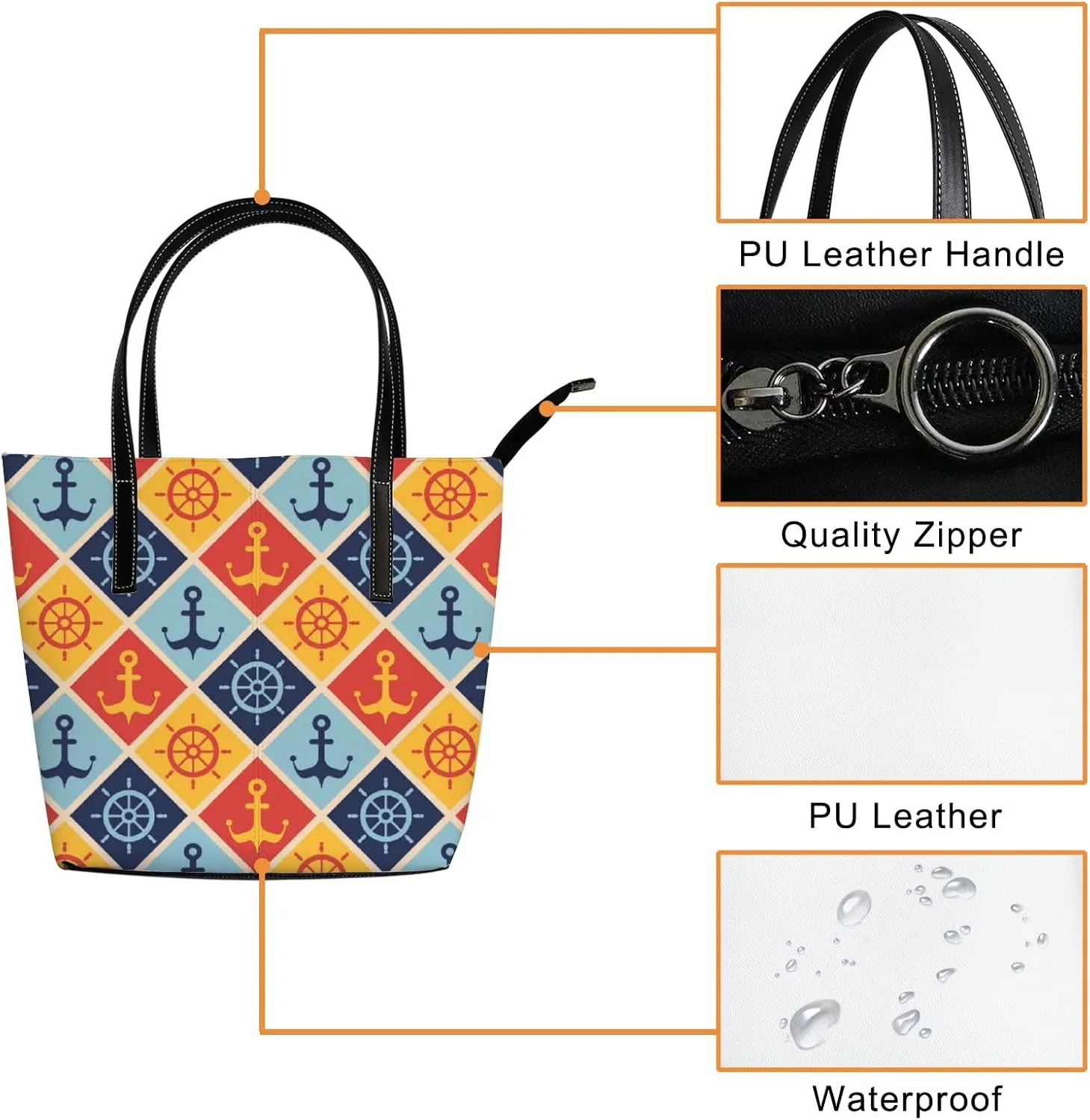Tote Bag for Women Leather Handbags Women's Handbags Work Coach Handbags Tote Bag with Zipper.