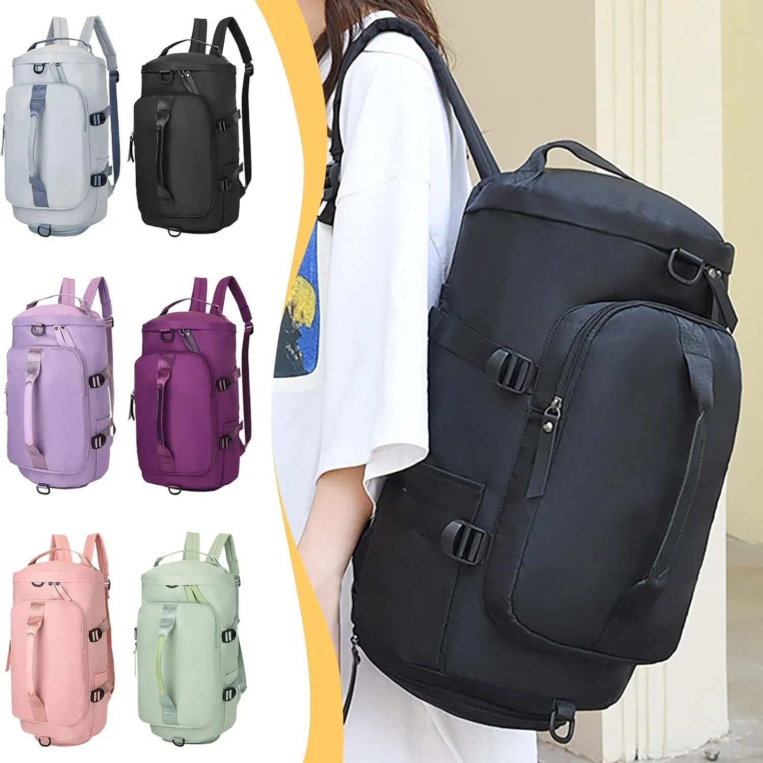 Tote Bag For Women Light Foldable Unisex Sport Backpack Handbags Day pack Weekend Travel Fitness Duffle Bag Overnight Bags D