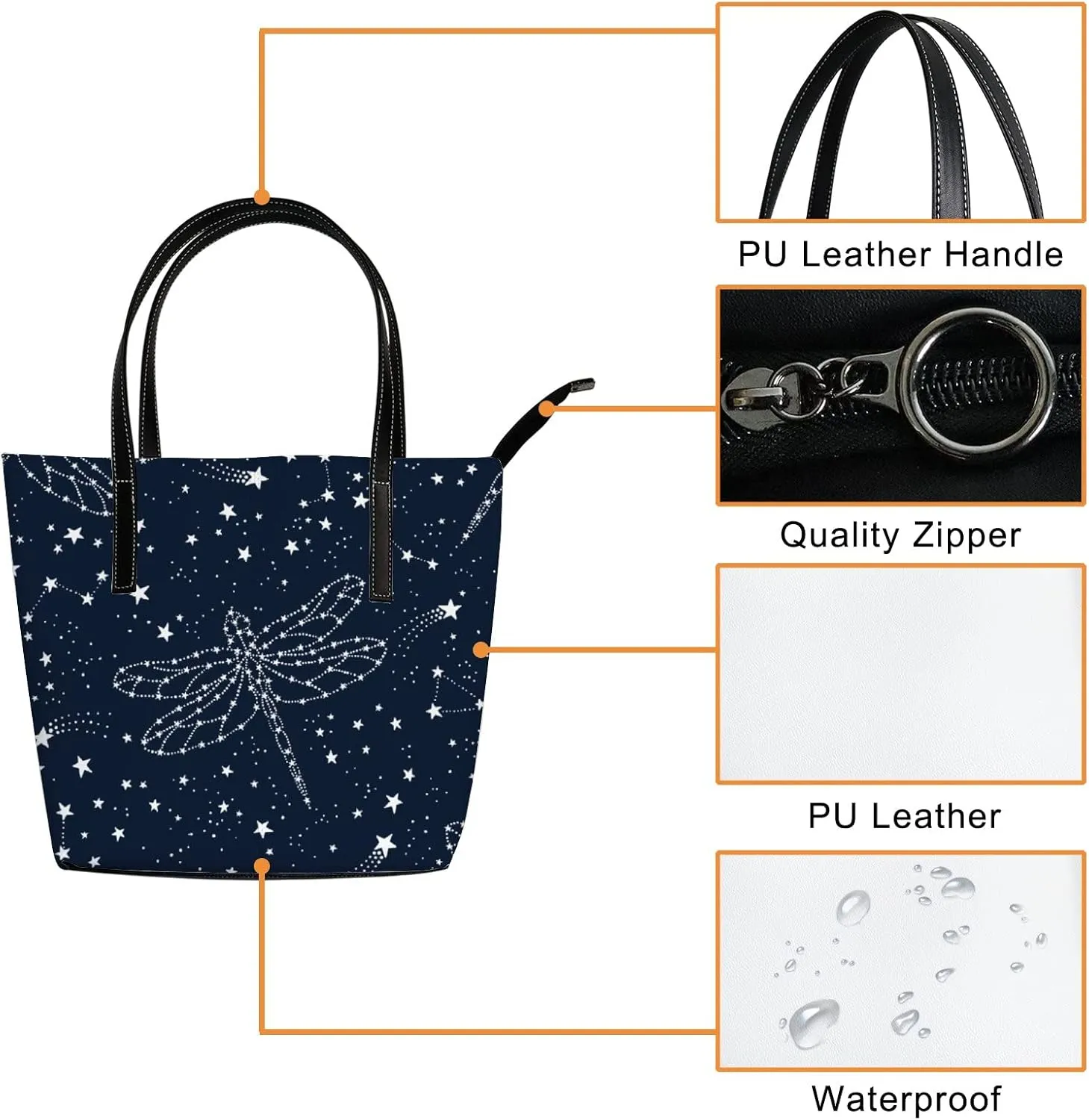Tote Bag for Women PU Leather Handbags Women's Crossbody Handbags Work Tote Bags for Women Coachbags Tote Bag with Zipper