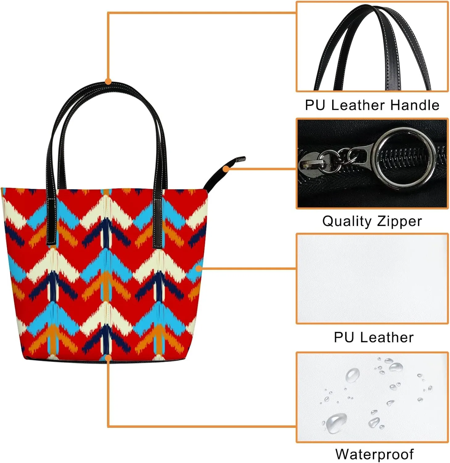 Tote Bag for Women PU Leather Handbags Women's Crossbody Handbags Work Tote Bags for Women Coachbags Tote Bag with Zipper
