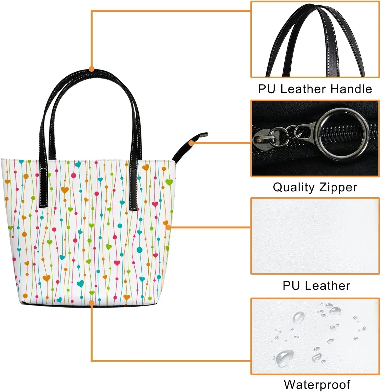 Tote Bag for Women PU Leather Handbags Women's Crossbody Handbags Work Tote Bags for Women Coachbags Tote Bag with Zipper