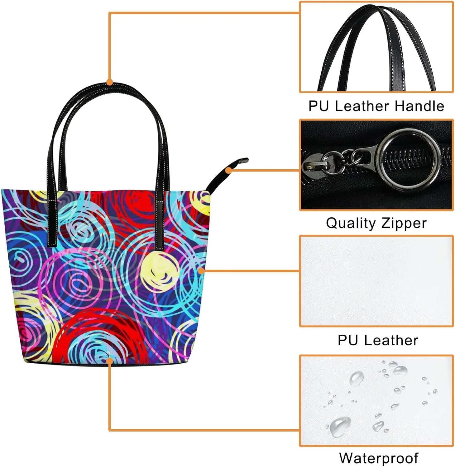 Tote Bag for Women PU Leather Handbags Women's Crossbody Handbags Work Tote Bags for Women Coachbags Tote Bag with Zipper
