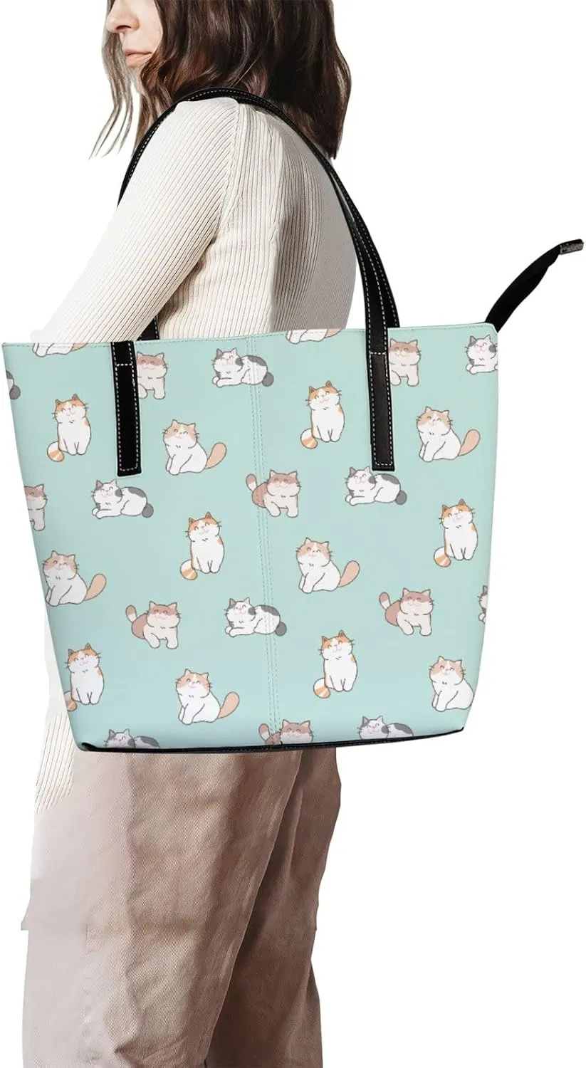 Tote Bag for Women PU Leather Handbags Women's Crossbody Handbags Work Tote Bags for Women Coachbags Tote Bag with Zipper