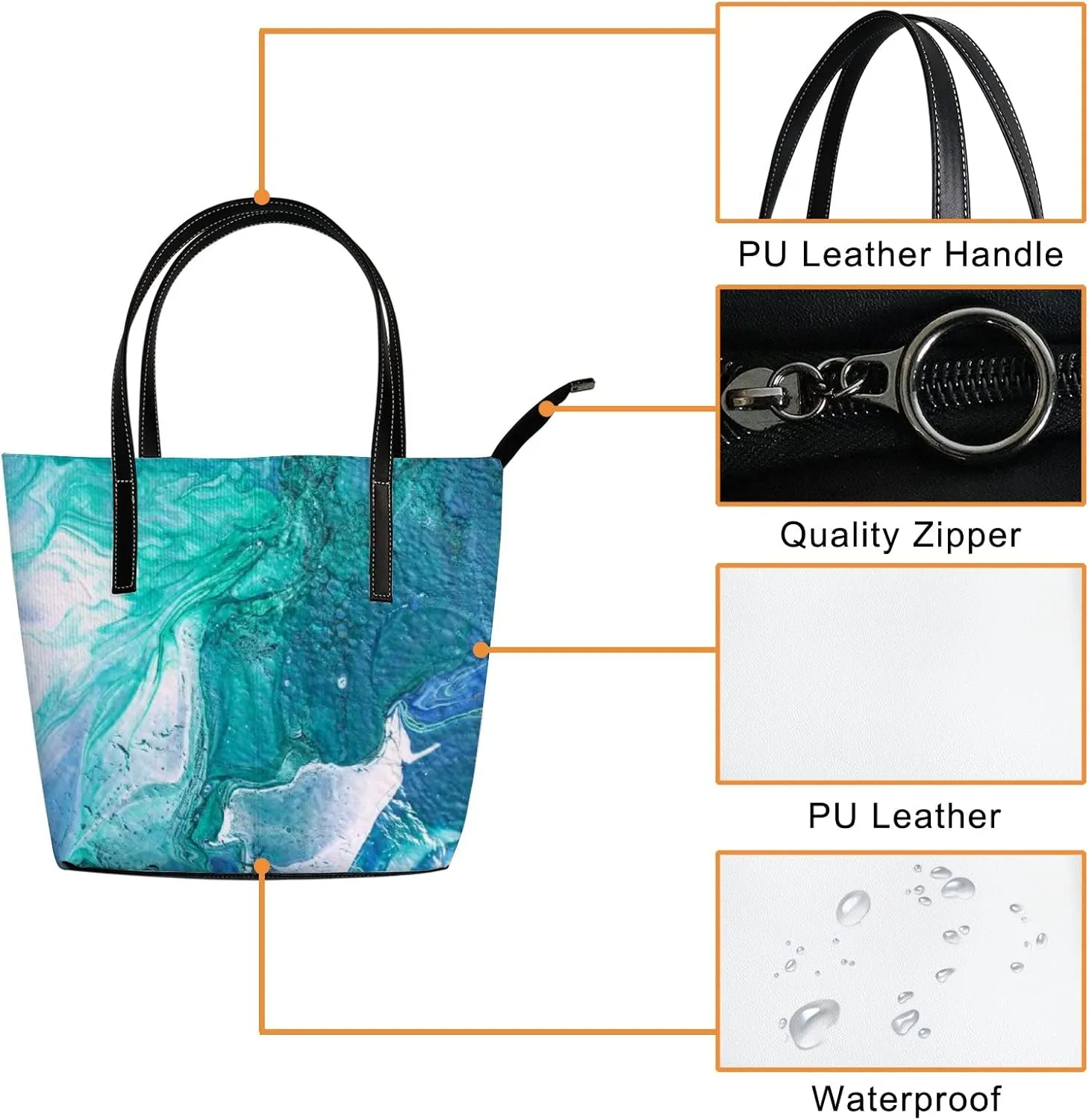 Tote Bag for Women PU Leather Handbags Women's Crossbody Handbags Work Tote Bags for Women Coachbags Tote Bag with Zipper