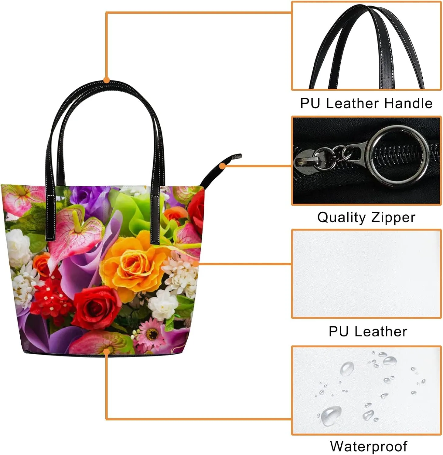 Tote Bag for Women PU Leather Handbags Women's Crossbody Handbags Work Tote Bags for Women Coachbags Tote Bag with Zipper