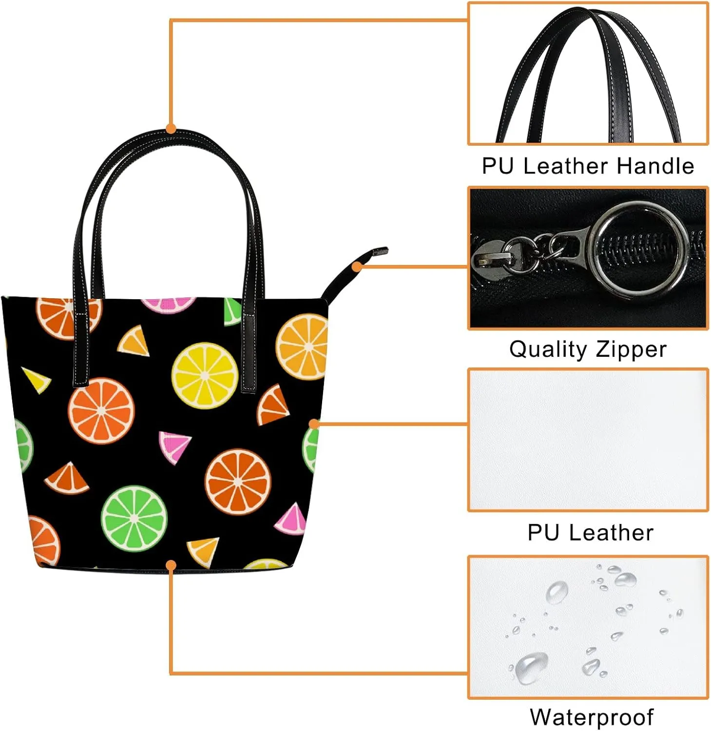 Tote Bag for Women PU Leather Handbags Women's Crossbody Handbags Work Tote Bags for Women Coachbags Tote Bag with Zipper