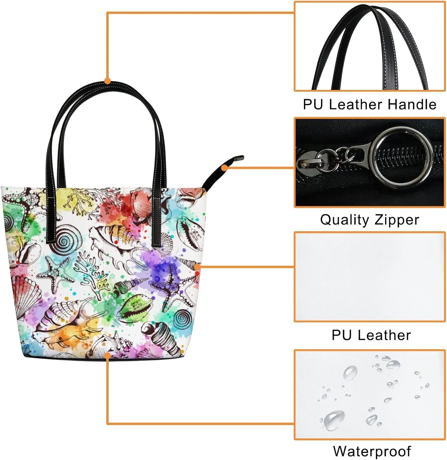 Tote Bag for Women PU Leather Handbags Women's Crossbody Handbags Work Tote Bags for Women Coachbags Tote Bag with Zipper