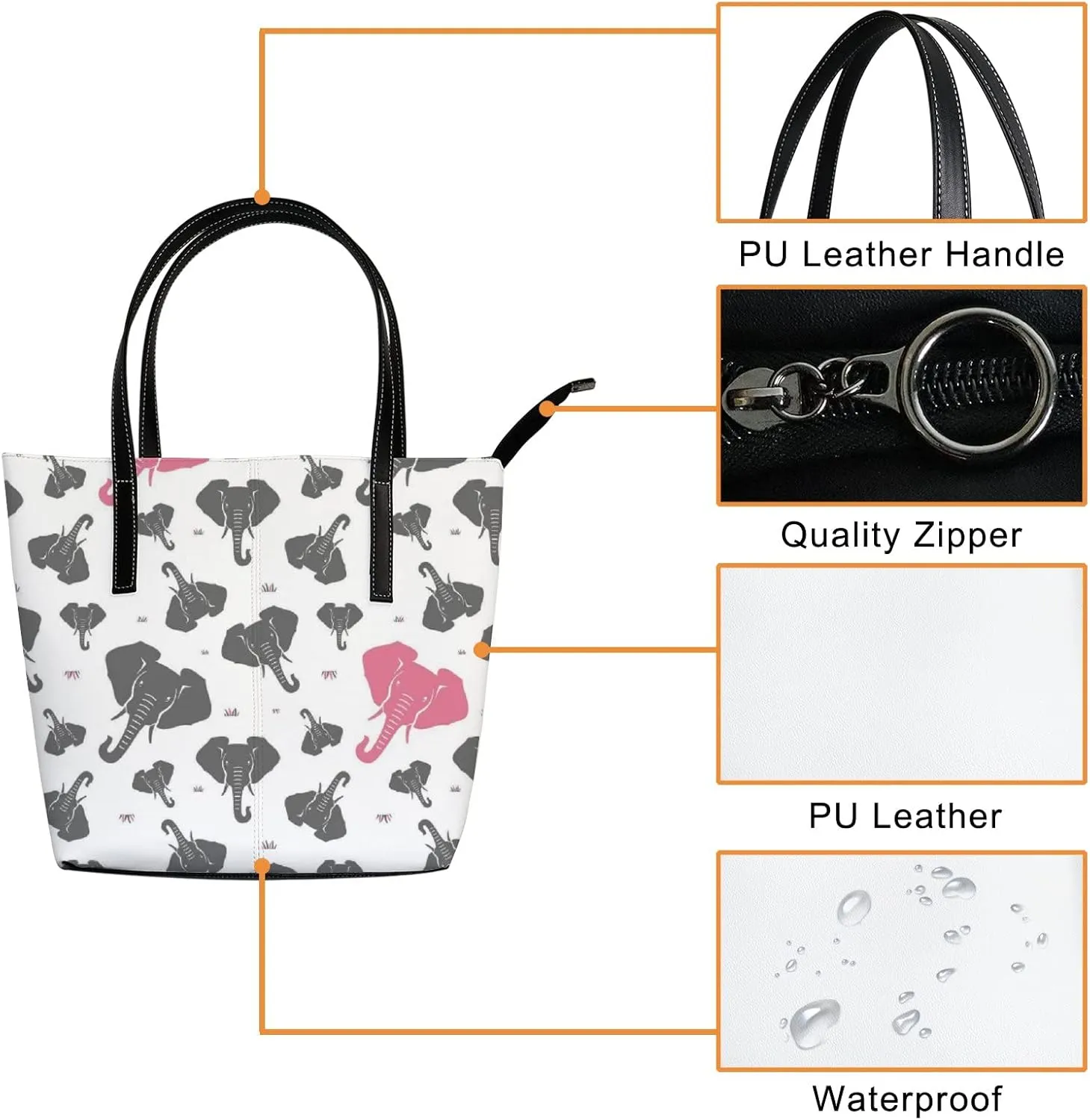 Tote Bag for Women PU Leather Handbags Women's Crossbody Handbags Work Tote Bags for Women Coachbags Tote Bag with Zipper