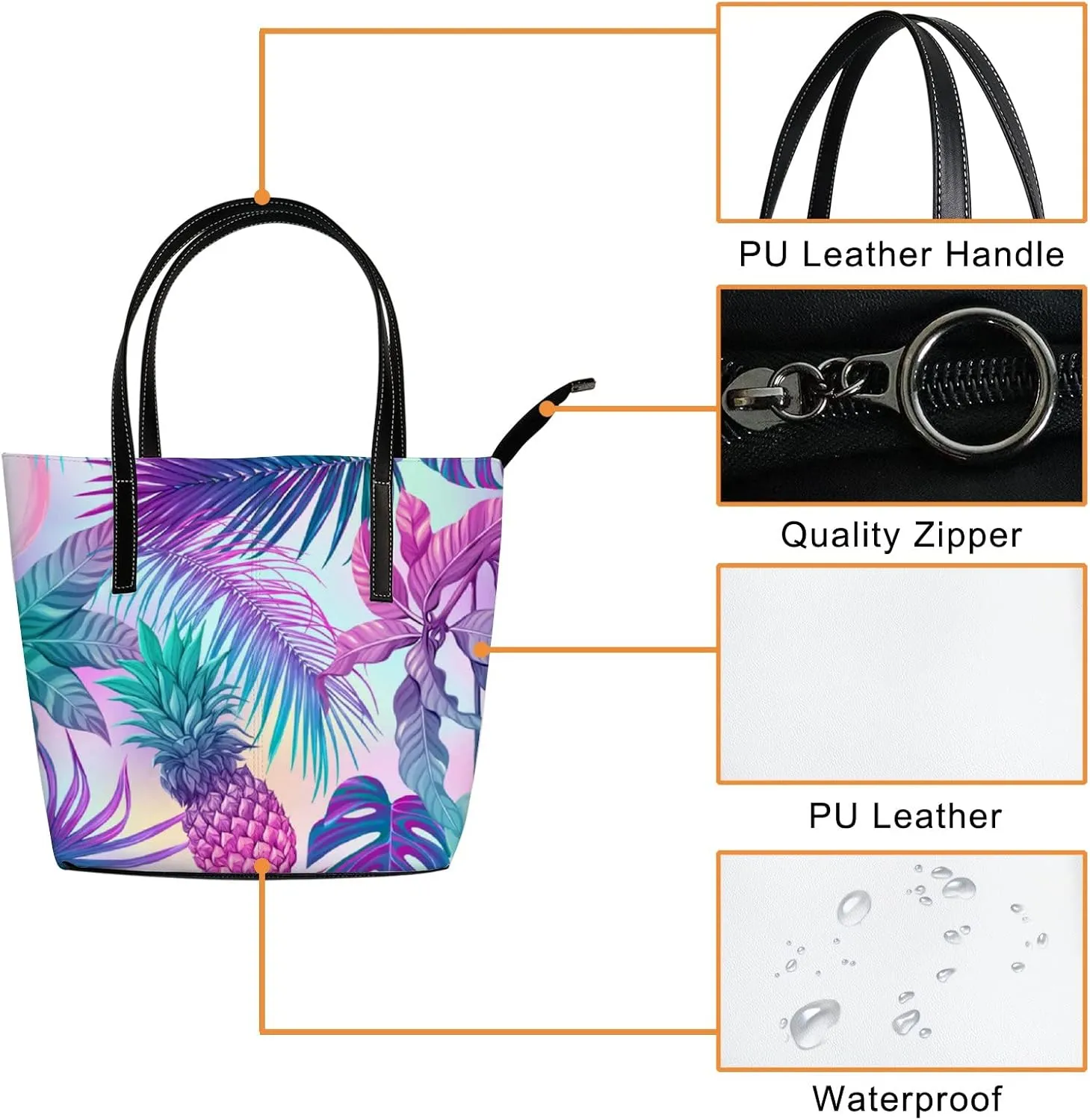 Tote Bag for Women PU Leather Handbags Women's Crossbody Handbags Work Tote Bags for Women Coachbags Tote Bag with Zipper