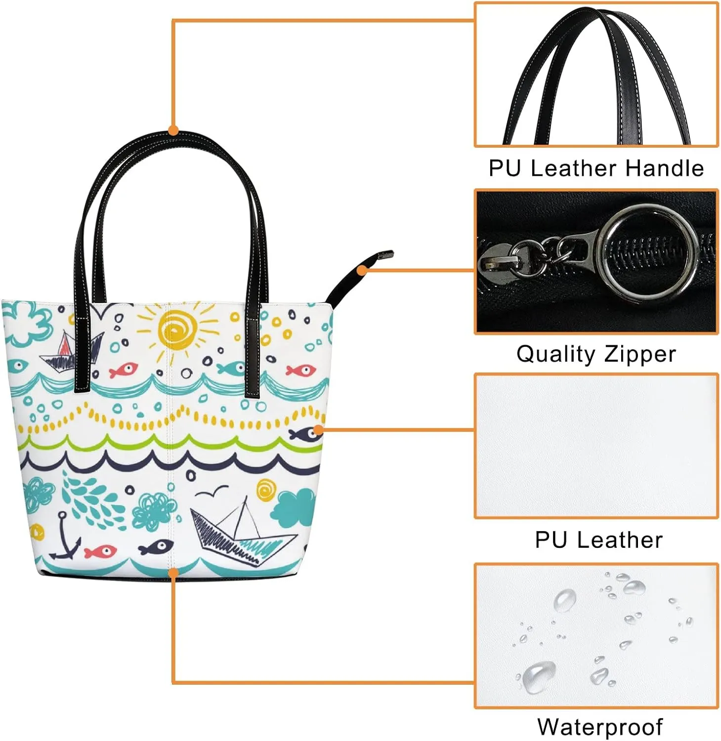 Tote Bag for Women PU Leather Handbags Women's Crossbody Handbags Work Tote Bags for Women Coachbags Tote Bag with Zipper