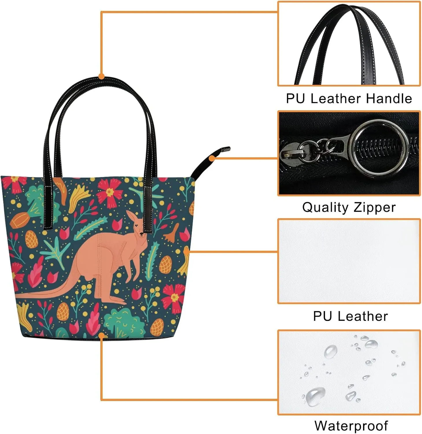 Tote Bag for Women PU Leather Handbags Women's Crossbody Handbags Work Tote Bags for Women Coachbags Tote Bag with Zipper